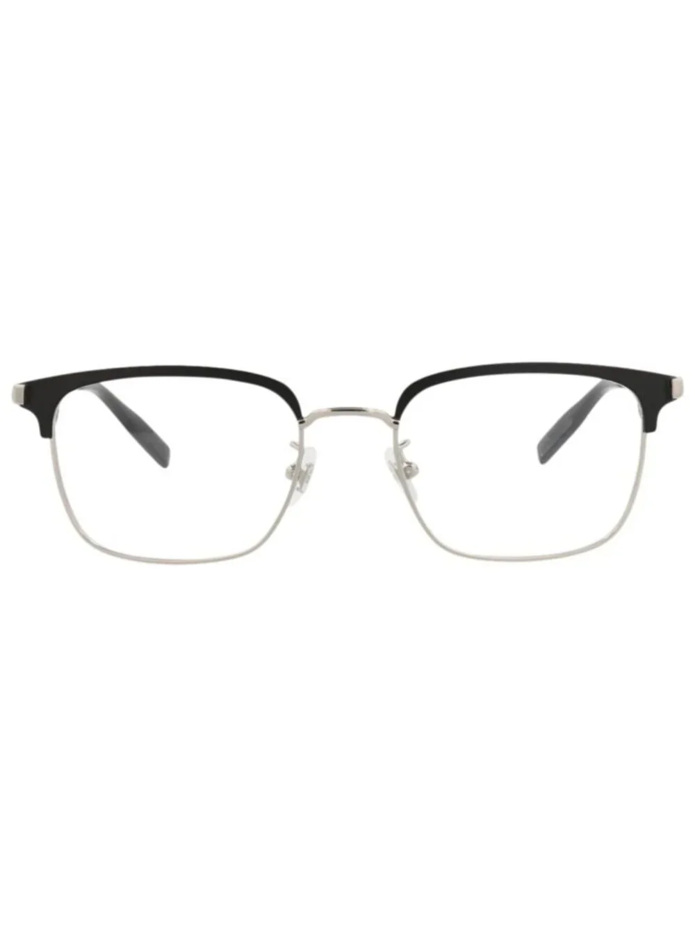 New Montblanc Women's Eyeglasses Square Rectangle Metal Frame Mens Silver Silver
